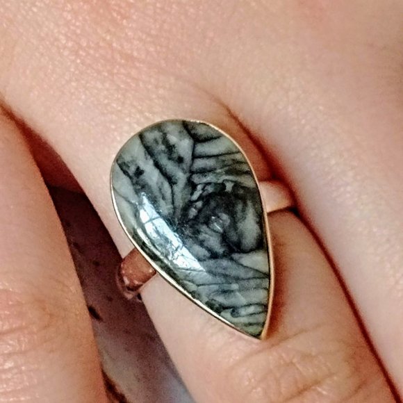 Austrian Pinolith Sterling Ring - Picture 2 of 4